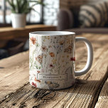 Boho Floral Mug<br><div class="desc">Boho Floral Mug. Elegant and romantic, this beautiful colour palette of tan, brown, rust, terracotta, and burnt orange is the trending theme for this year's weddings. Rustic dried grass, beautiful flowers, cute butterflies, and vintage wildflowers are stunning details to add to your modern boho-chic wedding. Find matching items in the...</div>