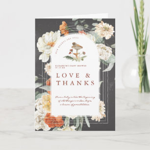 Boho Floral Mushroom   Baby Shower Thank You