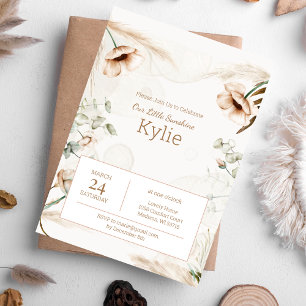 Boho Floral Oranamental Birthday Invitation