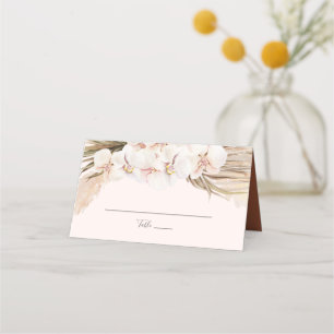 Boho Floral Pampas Grass Terracotta Wedding  Place Card
