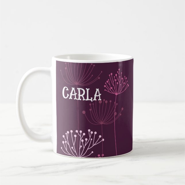 BOHO FLORAL PERSONALIZED COFFEE MUG (Left)