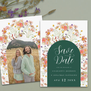 Boho Floral Photo Arch Wedding Save The Date