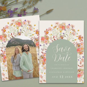 Boho Floral Photo Arch Wedding Save The Date