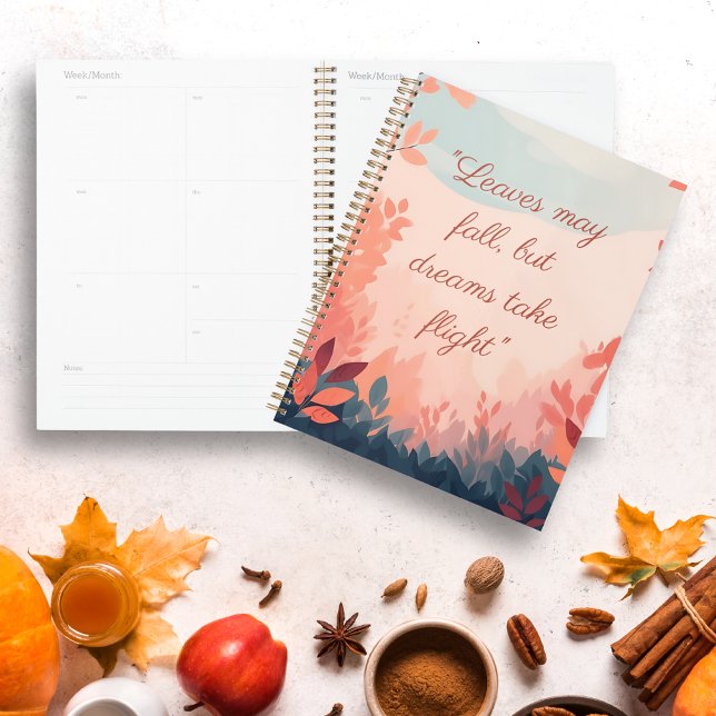 Boho Floral Pink Autumn personalised Planner (Boho Floral Pink Autumn personalized Planner)