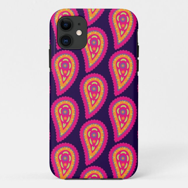 Boho Floral Pink Motif Case-Mate iPhone Case (Back)