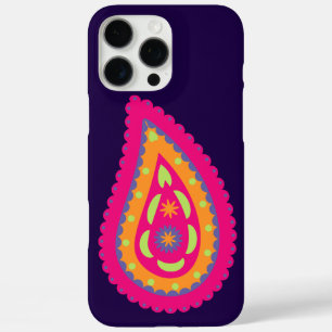 Boho Floral Pink Motif iPhone 16 Pro Max Case