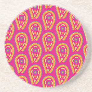 Boho Floral Pink Motif Coaster