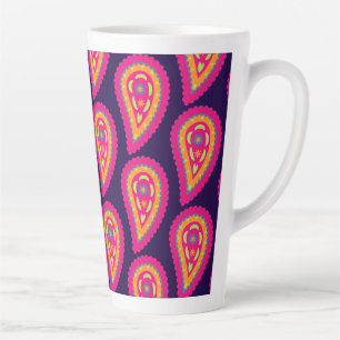 Boho Floral Pink Motif Latte Mug