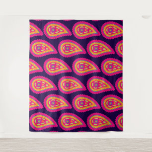 Boho Floral Pink Motif Tapestry