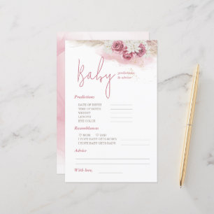 Boho Floral Predictions & Advice Baby Shower Card