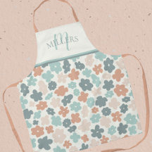 Boho Floral Print Monogram Family Name