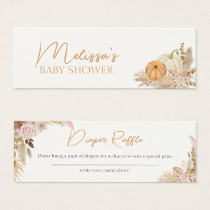 Boho Floral Pumpkin Baby Shower Diaper Raffle