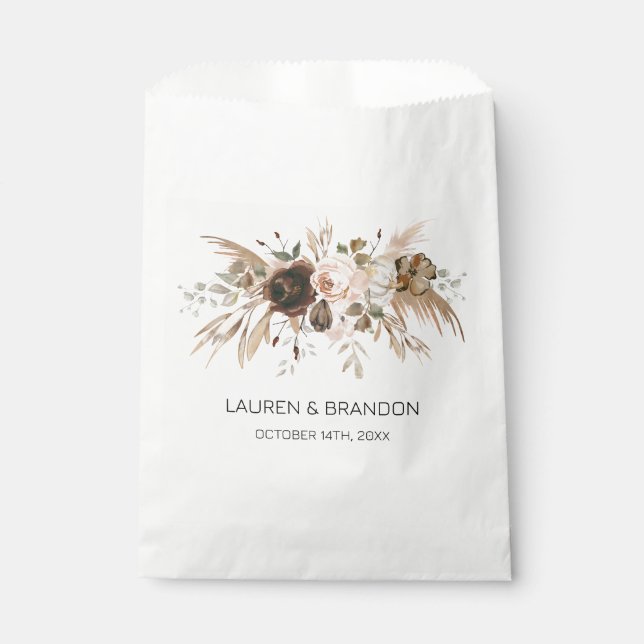 Boho Floral Pumpkin Fall in Love Favour Bag (Front)