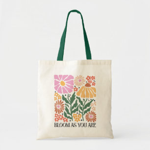 Boho Floral Quotes Tote Bag