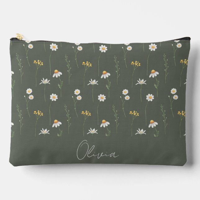 Boho Floral Rainbow Accessory Pouch (Front)