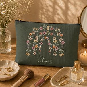Boho Floral Rainbow Accessory Pouch
