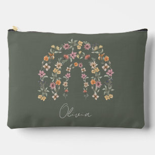 Boho Floral Rainbow Accessory Pouch