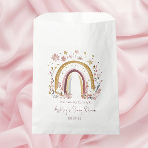 Boho Floral Rainbow Baby Shower Thank You Favour Bag