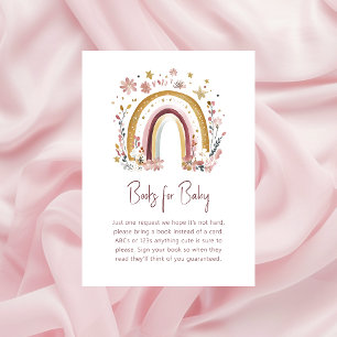 Boho Floral Rainbow Baby Sprinkle Books for Baby Enclosure Card
