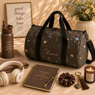 Boho Floral Rainbow Duffle Bag