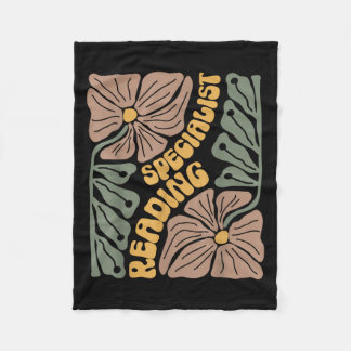 Boho Floral Reading Specialist Interventionist Squ Fleece Blanket