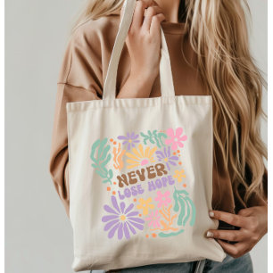 Boho Floral Retro Never Lose Hope  Tote Bag