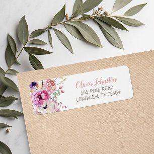Boho Floral Return Address Label
