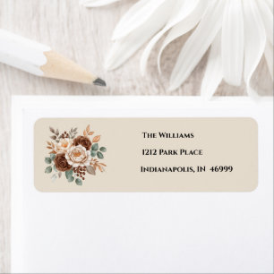 “Boho Floral Return Address Label – Sage and Peach