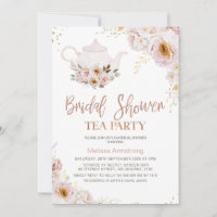 Boho Floral Rose Gold Bridal Shower Tea Party