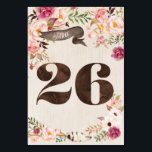 Boho Floral Rustic Wedding Table Number Card 26<br><div class="desc">Add each number that you need to your cart. These boho chic table numbers are perfect for your garden wedding!</div>