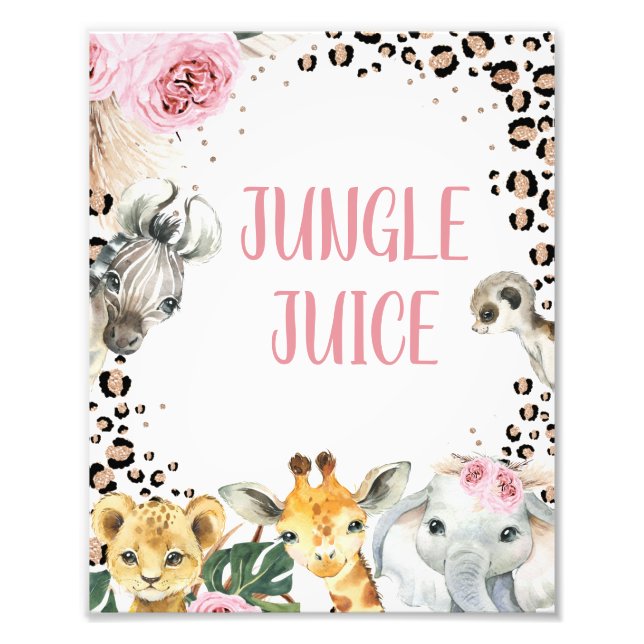 Boho Floral Safari Birthday Sign (Front)