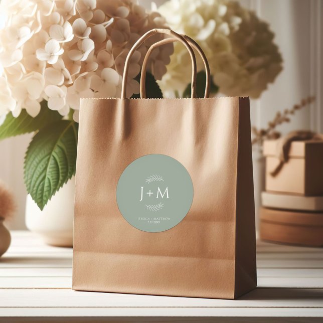 Boho Floral Sage Green Wedding Sticker (Creator Uploaded)