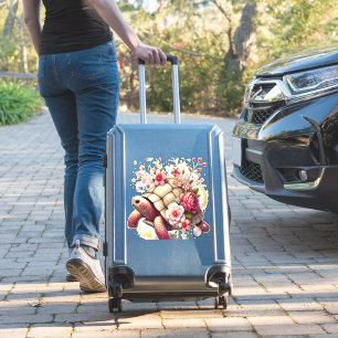 Boho Floral Sea Turtle Pink Blossom