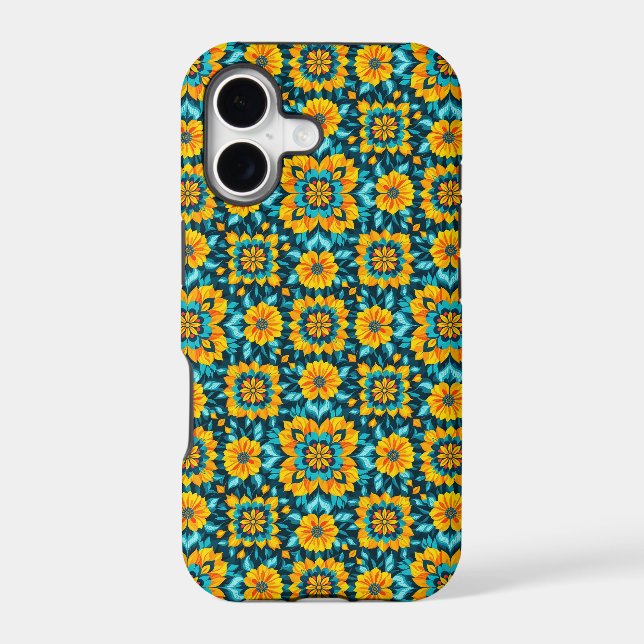 Boho Floral Seamless Pattern in Vibrant Folk Style (Back)