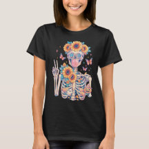 Boho Floral Skeleton Sunflower Halloween Art