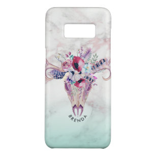 Boho floral skull & rose-gold marble ombre 2a Case-Mate samsung galaxy s8 case