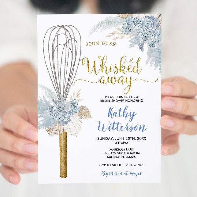 Boho Floral Soon to be Whisked Away Bridal Shower Invitation (Creator Uploaded)