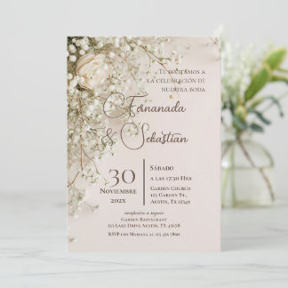 Boho Floral Spanish Wedding Invitation