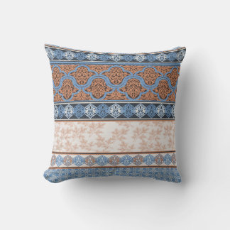 Boho Floral Stripes: Ethnic Seamless Collection Cushion