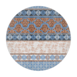 Boho Floral Stripes: Ethnic Seamless Collection Cutting Board