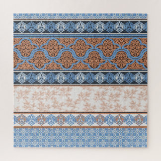 Boho Floral Stripes: Ethnic Seamless Collection Jigsaw Puzzle