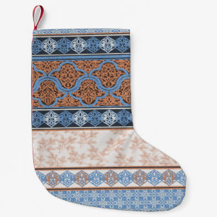 Boho Floral Stripes: Ethnic Seamless Collection Small Christmas Stocking