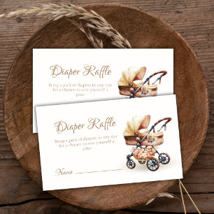 Boho Floral Stroller Diaper Raffle Baby Shower Enclosure Card