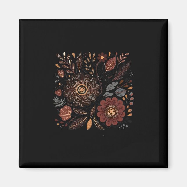 Boho Floral Subtle Anti Trump Hidden Message Flowe Magnet (Front)