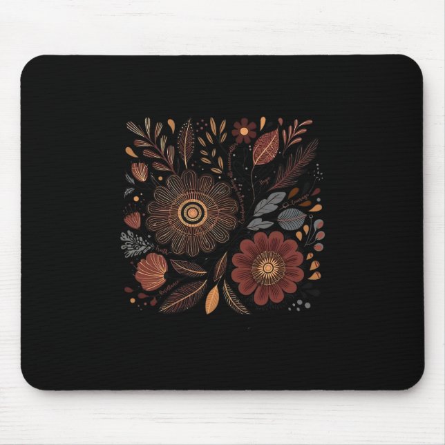 Boho Floral Subtle Anti Trump Hidden Message Flowe Mouse Pad (Front)