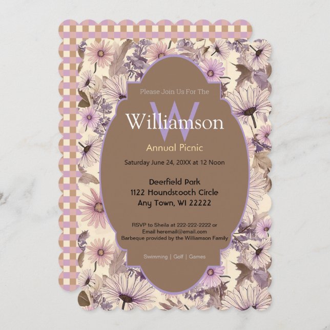 Boho Floral Summer Event Invitation  (Front/Back)