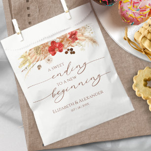 Boho Floral   Sweet Ending New Begin Wedding Favour Bag