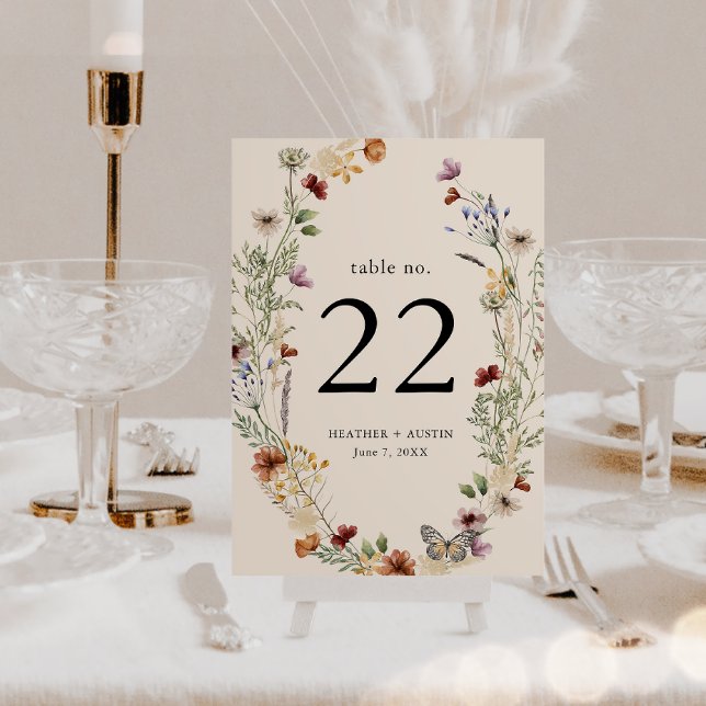 Boho Floral Table Number (Boho Floral Table Number
)