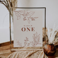 Boho Floral Table Numbers