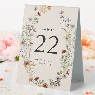 Boho Floral Table Tent Sign